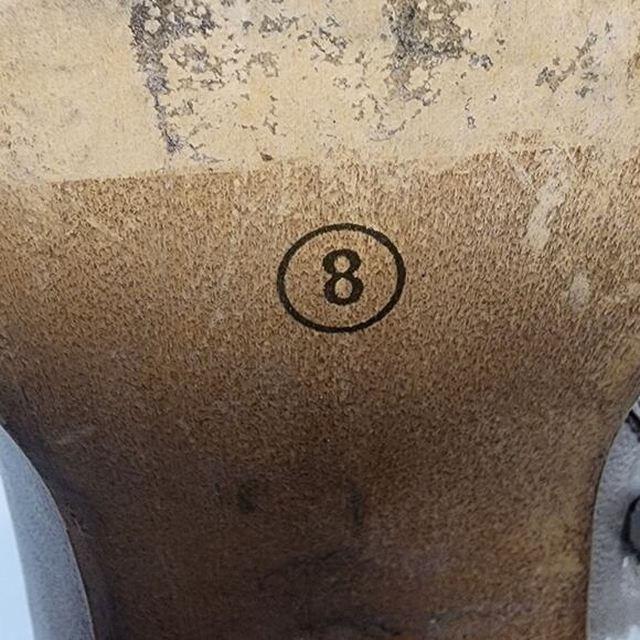 Steve Madden Lauren Taupe Ankle Booties Side Zip Laces Leather Boots Size 8 - Picture 7 of 9